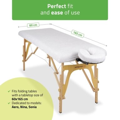 Professional massage bed cover 60/165 cm, white Professional massage bed cover 60/165 cm, white