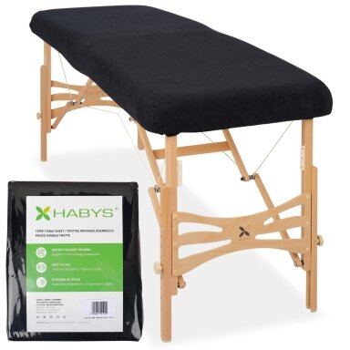 Professional massage bed cover 70-75/180-185 cm, black Professional massage bed cover 70-75/180-185 cm, black