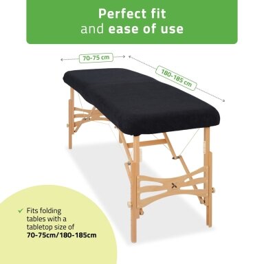 Professional massage bed cover 70-75/180-185 cm, black Professional massage bed cover 70-75/180-185 cm, black