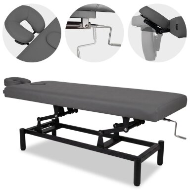 Professional massage and physiotherapy table-bed with manual height adjustment VIGO 1, gray Professional massage and physiotherapy table-bed with manual height adjustment VIGO 1, gray