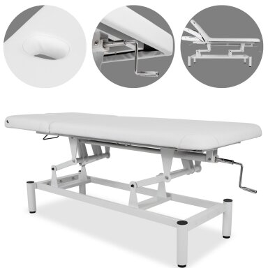 Professional massage and physiotherapy table-bed with adjustable backrest VIGO 2, white Professional massage and physiotherapy table-bed with adjustable backrest VIGO 2, white