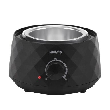 Professional wax heater for cans and pellets IWAX DIAMOND 400ML 100W, black color Professional wax heater for cans and pellets IWAX DIAMOND 400ML 100W, black color