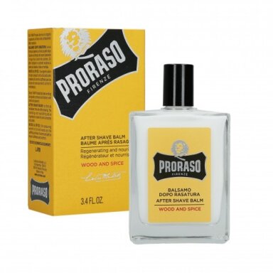 PRORASO WOOD&SPICE AFTER SHAVE BALM medienos ir prieskonių balzamas po skutimosi, 100ml. PRORASO WOOD&SPICE AFTER SHAVE BALM medienos ir prieskonių balzamas po skutimosi, 100ml.