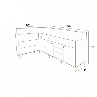 Professional reception desk, possibility to choose the color of the furniture 4