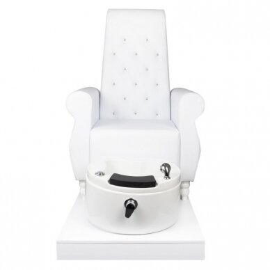 Профессиональное pоскошная мебель-кресло для процедур педикюра, белое с кристаллами SPA KRYSTAL 3
