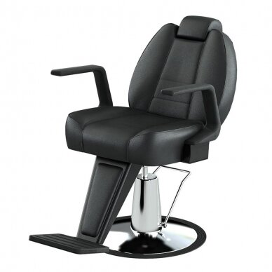 Profesionali barberio kėdė kirpykloms ir grožio salonams AMBASADOR, juodos spalvos