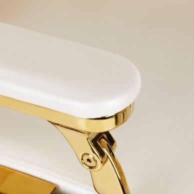 Профессиональное парикмахерское кресло для парикмахерских и салонов красоты GABBIANO FRANCESCO, белое с золотыми деталями 9