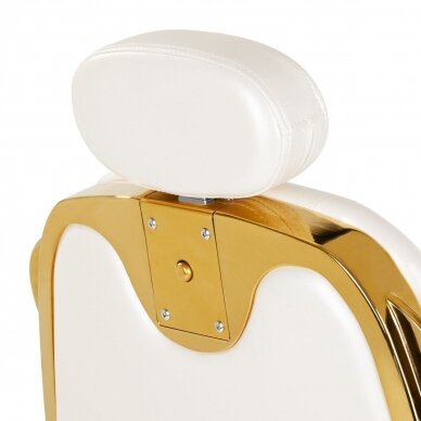 Профессиональное парикмахерское кресло для парикмахерских и салонов красоты GABBIANO FRANCESCO, белое с золотыми деталями 5