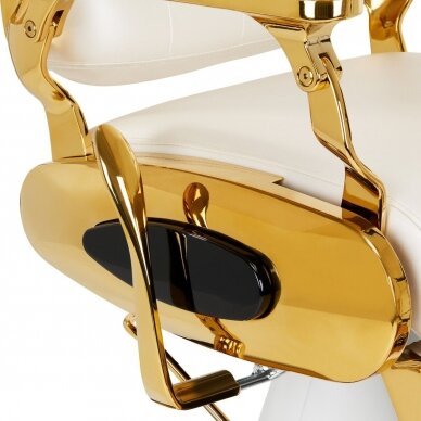 Профессиональное парикмахерское кресло для парикмахерских и салонов красоты GABBIANO FRANCESCO, белое с золотыми деталями 7