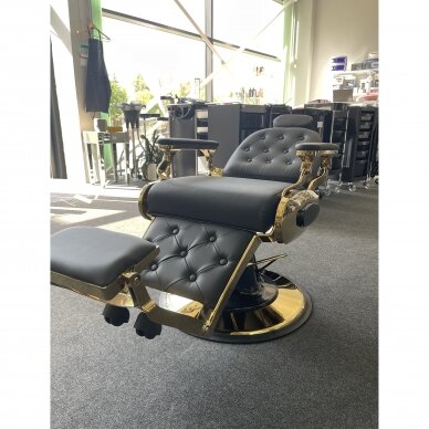 Profesionali barberio kėdė kirpykloms ir grožio salonams GABBIANO FRANSESCO, juodos spalvos 14