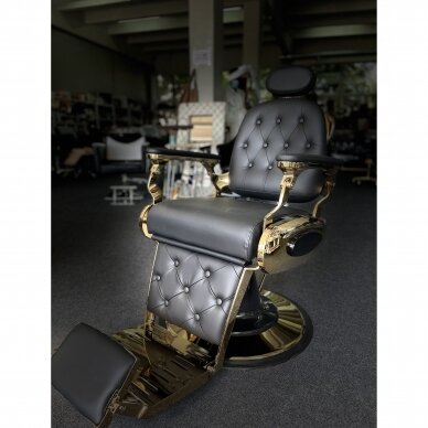 Profesionali barberio kėdė kirpykloms ir grožio salonams GABBIANO FRANSESCO, juodos spalvos 12