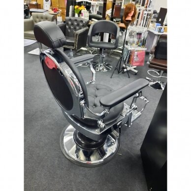 Profesionali barberio kėdė kirpykloms ir grožio salonams GABBIANO GIULO, juodos spalvos 8