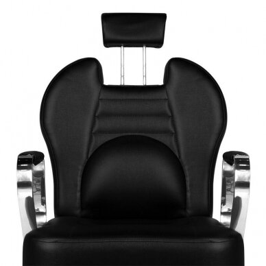 Профессиональное барберское кресло для парикмахерских и салонов красоты GABBIANO TIZIANO, черно белого цвета 5