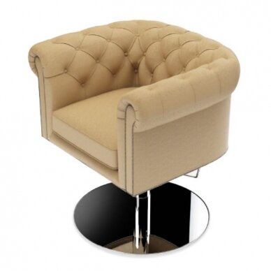 Профессиональное парикмахерское кресло в стиле CHESTERFIELD DUKE, кремового  цвета 2