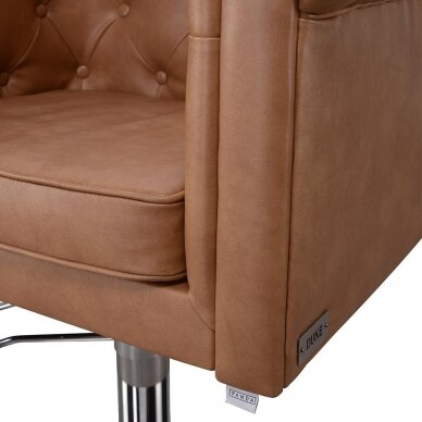 Professional CHESTERFIELD-style barber chair DUKE, brown color 2