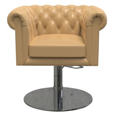 Профессиональное парикмахерское кресло в стиле CHESTERFIELD DUKE, кремового  цвета 7