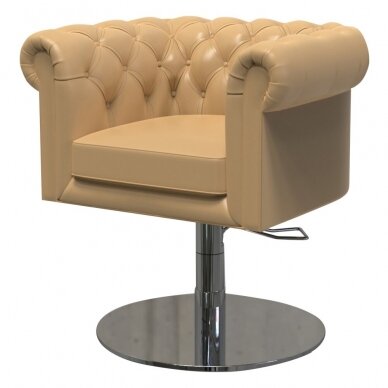 Профессиональное парикмахерское кресло в стиле CHESTERFIELD DUKE, кремового  цвета