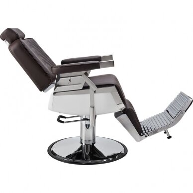 Профессиональное барберское кресло для парикмахерских и салонов красоты LORD, коричневого цвета 2