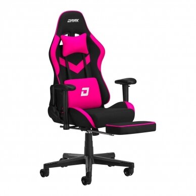 Profesionali biuro ir kompiuterinių žaidimų kėdė DARK, juodos/rožinės spalvos 2