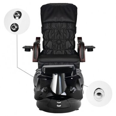 Profesionali elektrinė kėdė pedikiūrui SPA su masažo funkcija  AS-261, juodos spalvos 12