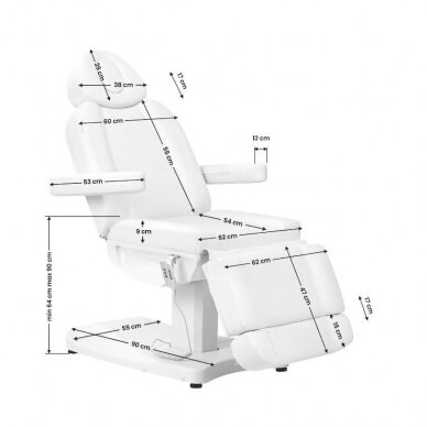 Профессиональное электрическое косметологическое кресло-кровать AZZURRO 803D (3 мотора), цвет белый 21