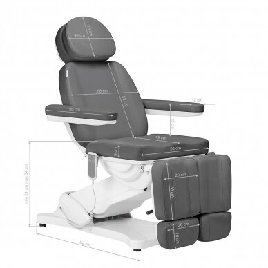 Professional electric cosmetology chair - bed for pedicure procedures SILLON CLASSIC, 2 motors, gray color 16