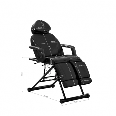 AZZURRO professional cosmetology chair - couch for beauty procedures 563S, black color 18 AZZURRO professional cosmetology chair - couch for beauty procedures 563S, black color 18