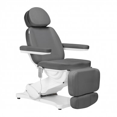 Profesionali elektrinė kosmetologinė kėdė - gultas SILLON CLASSIC, 3 variklių, pilkos spalvos