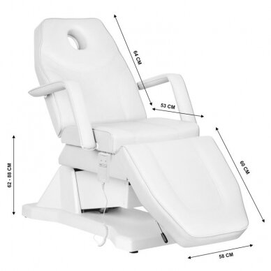 Профессиональная электрическая косметологическая стул SOFT (1 двигатель) белого цвета 5