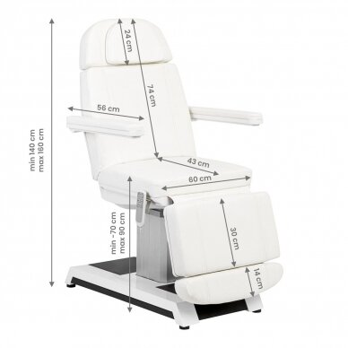 Profesionali elektrinė kosmetologinė kėdė - gultas W-16B (3 varikliai), baltos spalvos 14