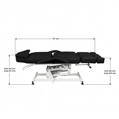 Профессиональная кровать для педикюра / стул AZZURRO 673AS, черная (1 мотор) 9