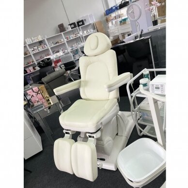 Profesionali elektrinė podologinė kėdė- lova-gultas pedikiūro procedūroms AZZURRO 870S PEDI, baltas (3 MOTORAI) 11