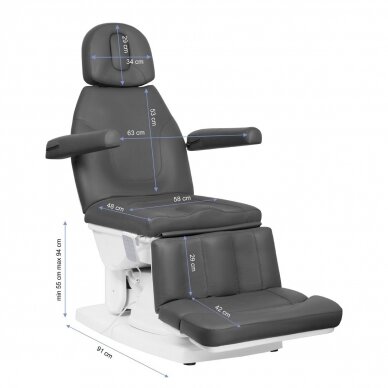 Profesionali elektrinė podologinė kėdė- lova-gultas pedikiūro procedūroms KATE GREY (4 varikliai) 7