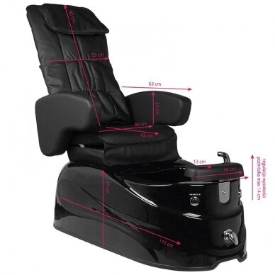 Профессиональное электрическое подологическое кресло для процедур педикюра с функцией массажа AS-122, черное 2