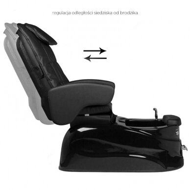 Профессиональное электрическое подологическое кресло для процедур педикюра с функцией массажа AS-122, черное 4