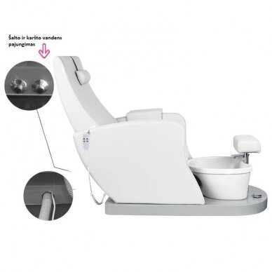 Profesionali elektrinė podologinė SPA kėdė pedikiūro procedūroms  AZZURRO 016, baltos spalvos 5