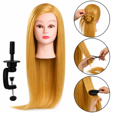 Profesionali galva mokymams IZA BLOND 60cm, terminiai plaukai Profesionali galva mokymams IZA BLOND 60cm, terminiai plaukai