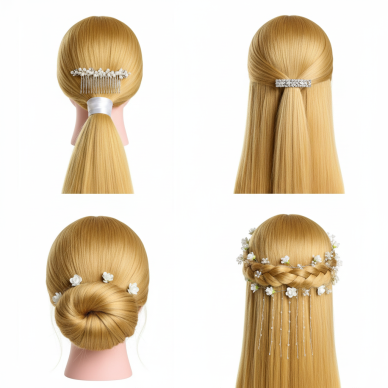 Profesionali galva mokymams IZA BLOND 60cm, terminiai plaukai 1 Profesionali galva mokymams IZA BLOND 60cm, terminiai plaukai 1