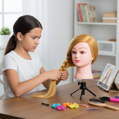 Profesionali galva mokymams IZA BLOND 60cm, terminiai plaukai 6
