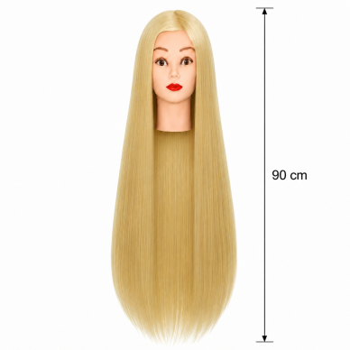 Profesionali galva mokymams IZA BLOND 90cm, karščiui atspariais plaukais + stovas 12 Profesionali galva mokymams IZA BLOND 90cm, karščiui atspariais plaukais + stovas 12