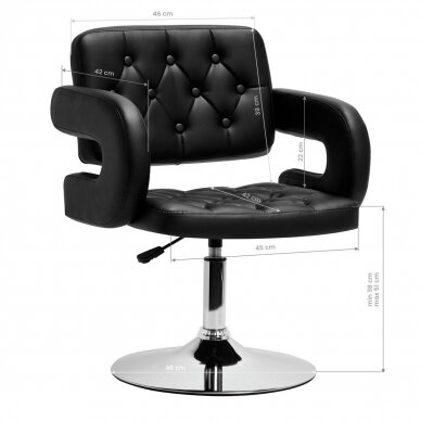 Профессиональное кресло для салонов красоты HAIR SYSTEM QS-B1801, черный цвет  7