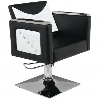 Professional hydraulic hairdressing chair EVE, black and white