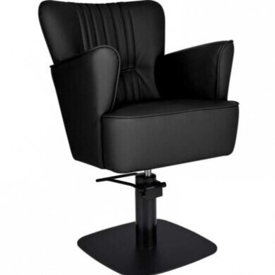 Профессиональное парикмахерское кресло с гидравлическим приводом, черная экокожа