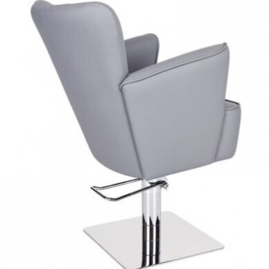 Profesionali hidraulinė kirpyklos kėdė, pilka eko oda 3