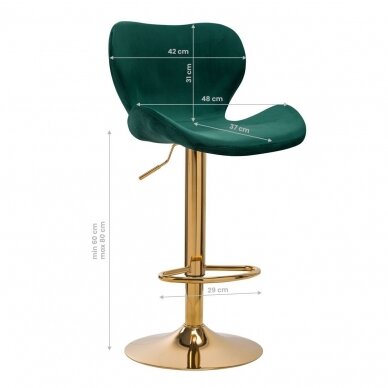 Professional chair for make-up specialists QS-B15, green velour 5