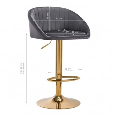 Профессиональное кресло для визажиста QS-B16G, серого цвета велюр 5