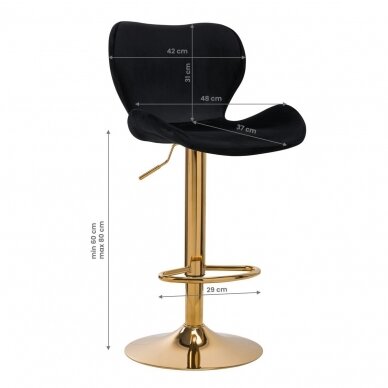 Профессиональное кресло для визажиста QS-B15, чёрного цвета велюр 5