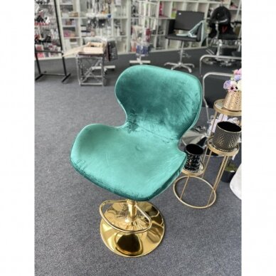 Профессиональное кресло для визажиста QS-B15, зеленый велюр 11