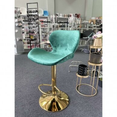 Professional chair for make-up specialists QS-B15, green velour 13