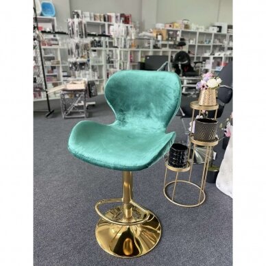 Professional chair for make-up specialists QS-B15, green velour 6